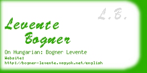 levente bogner business card